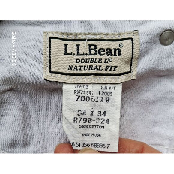 Vintage L.L.Bean Double L Natural Fit Mens Jeans 34x34 Beige Denim Made In USA 1 - Picture 5 of 9